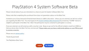 Playstation beta tester registration form